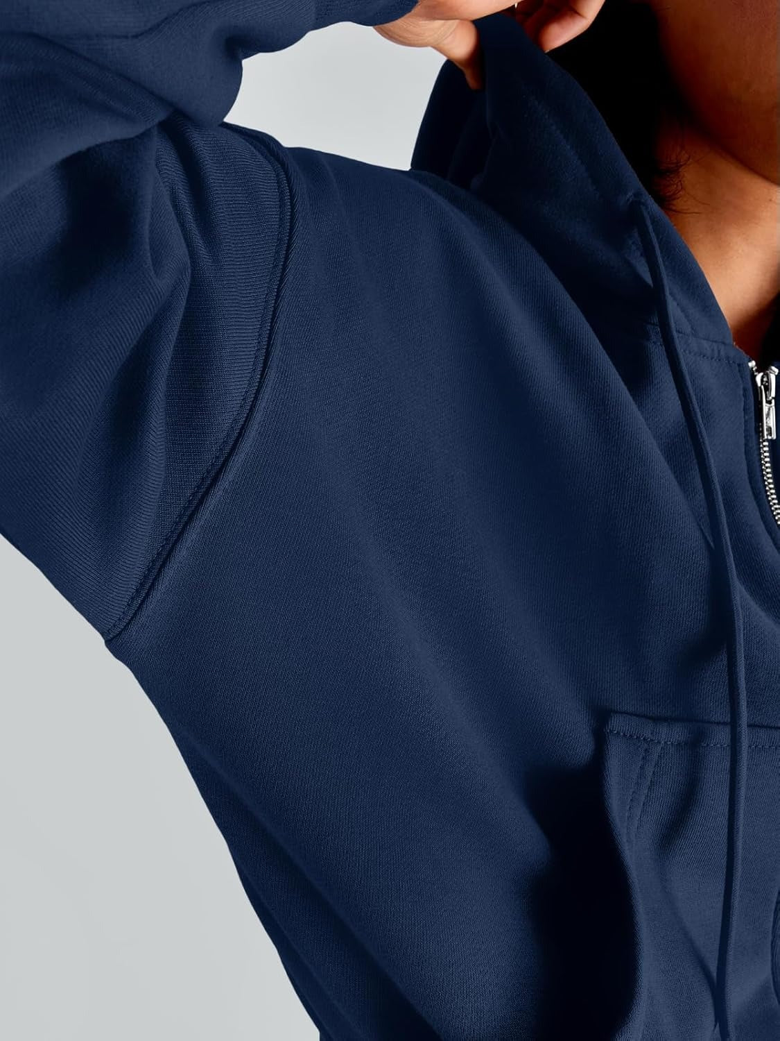 Women’s Full-Zip Hoodie with Fleece Lining – Cozy, Lightweight, Casual Fall and Winter Sweatshirt – Soft, Breathable Hoodie Jacket with Drop Shoulder & Slight Stretch