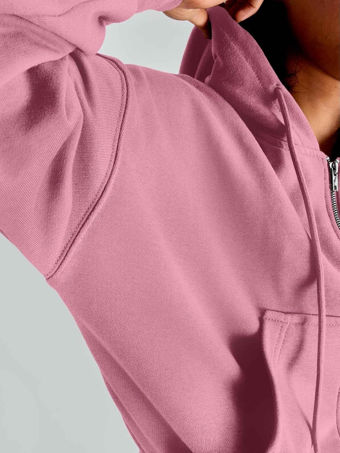 Women’s Full-Zip Hoodie with Fleece Lining – Cozy, Lightweight, Casual Fall and Winter Sweatshirt – Soft, Breathable Hoodie Jacket with Drop Shoulder & Slight Stretch