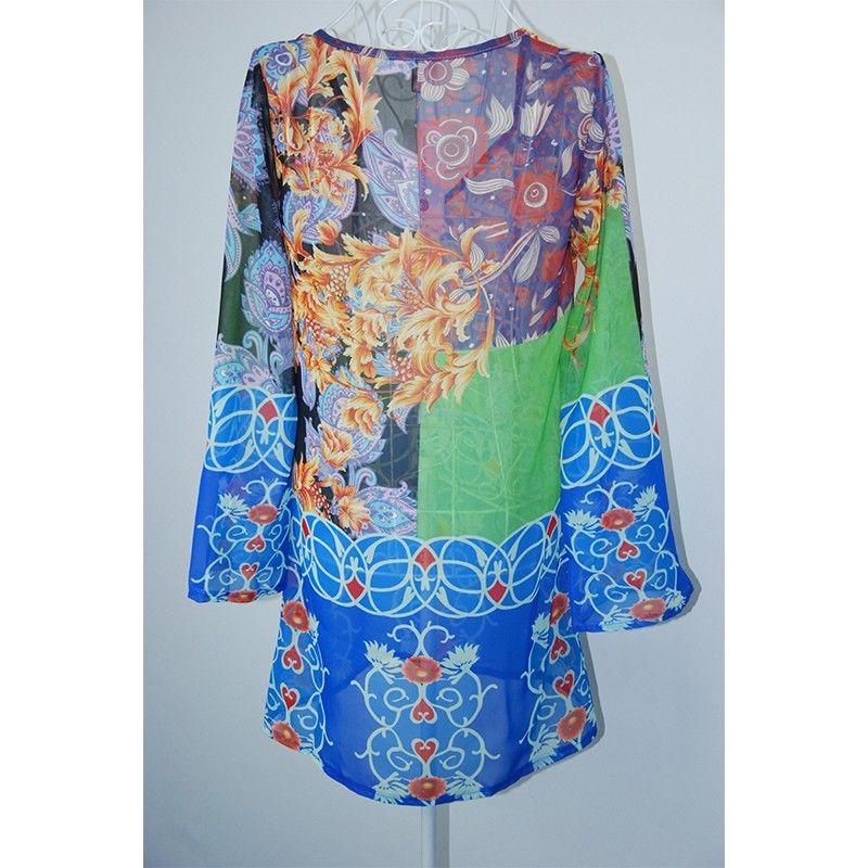 Floral Pattern Sexy Chiffon Bikini Cover Up For Women