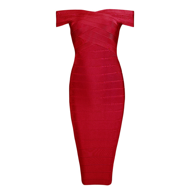 Elegant Sexy Off Shoulder Bandage Dress - Sheseelady