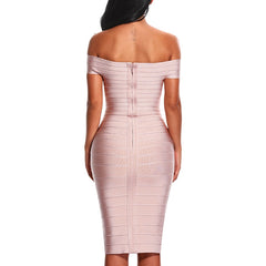 Elegant Sexy Off Shoulder Bandage Dress - Sheseelady