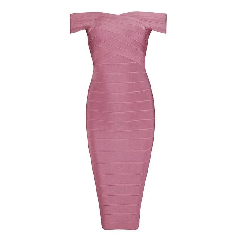 Elegant Sexy Off Shoulder Bandage Dress - Sheseelady