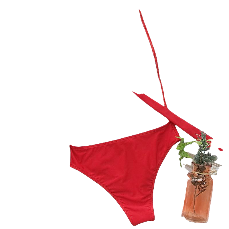 Hot Girls' Backless Plunge Swimsuit With Cross Bandage One Piece