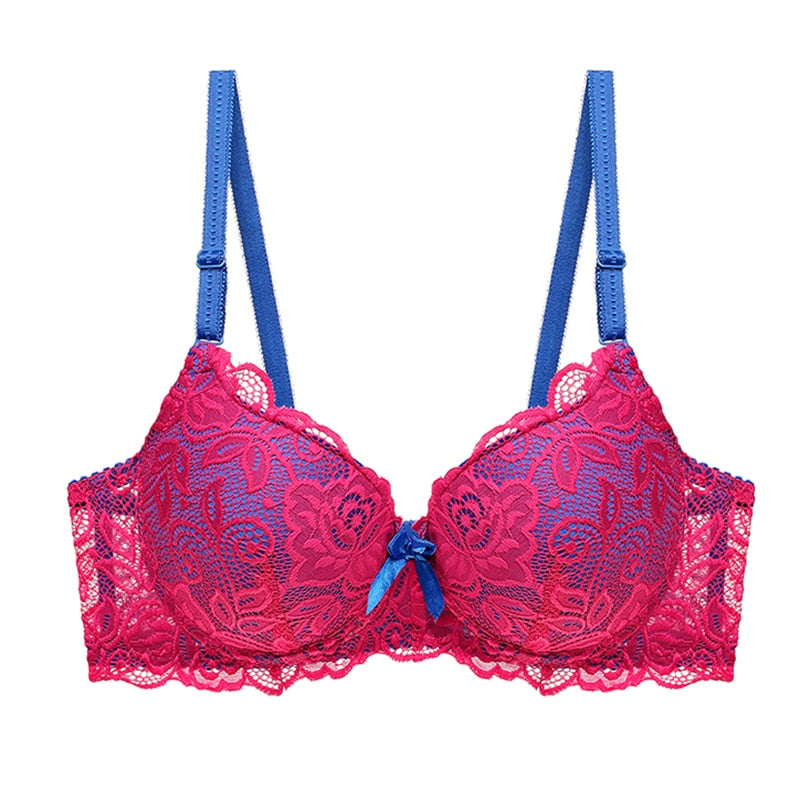 Skin-friendly Sexy Ladies' Lace Push Up Cotton Bralette Plus Size
