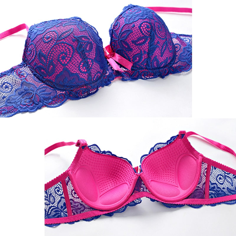 Skin-friendly Sexy Ladies' Lace Push Up Cotton Bralette Plus Size
