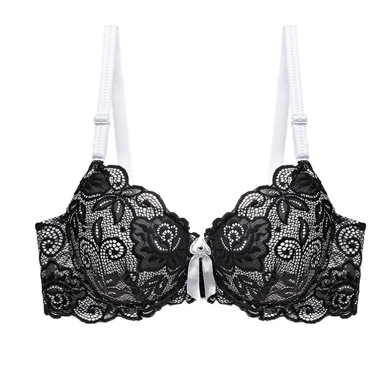 Skin-friendly Sexy Ladies' Lace Push Up Cotton Bralette Plus Size