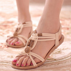Fashionable Gladiator Style Women's Flat Sandals For Beach