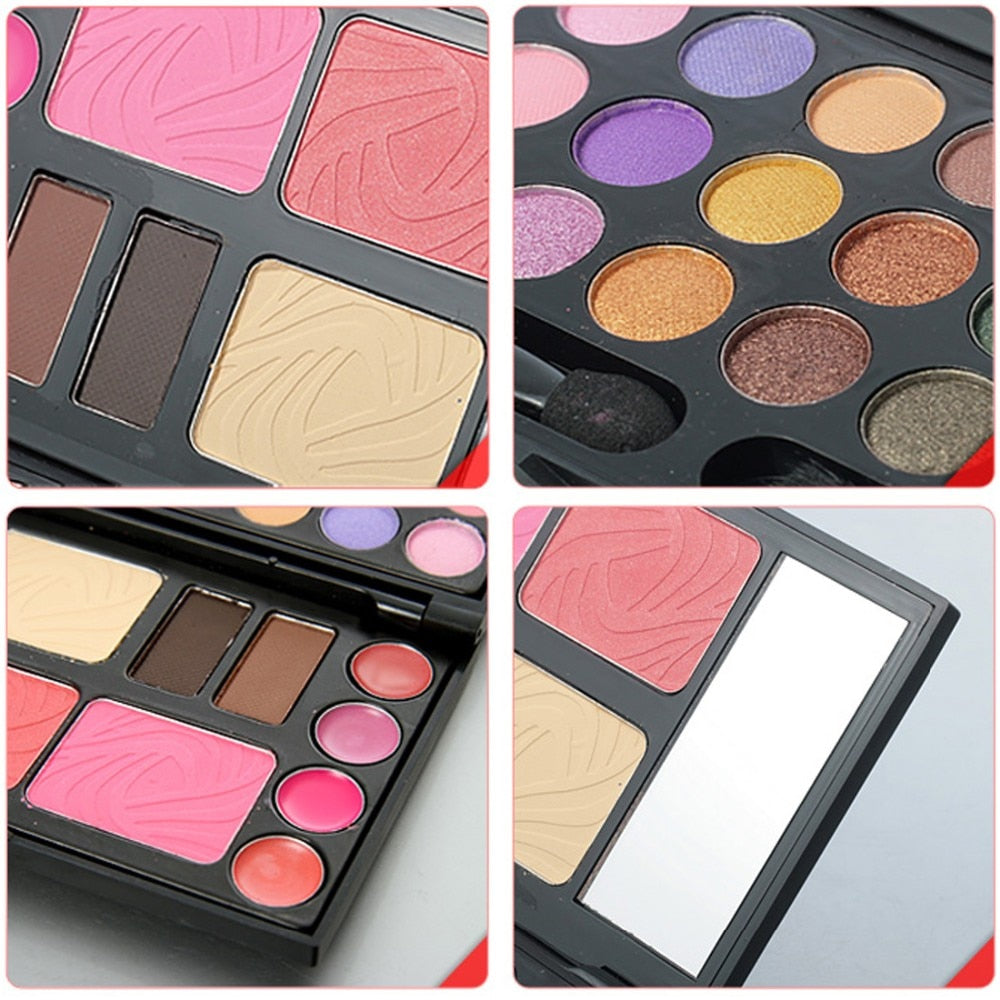 Make Up Cosmetics Including Eye Shadow Blush Powder Tool Kit
