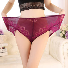 Large Size High Waist Panties For Women Underwear Ladies Big Size Briefs Plus Size Transparent Sexy Lace Panties Female 5Xl 6Xl - Sheseelady
