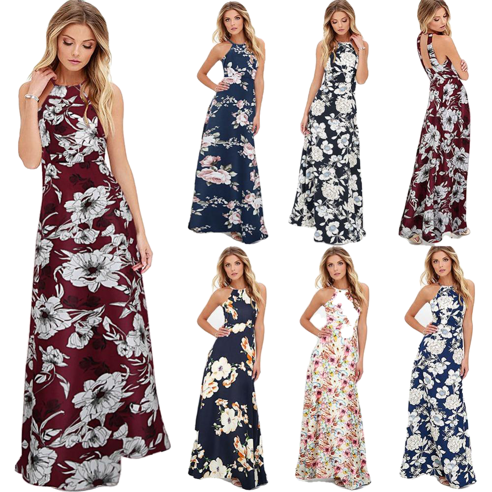 Floral Print Boho Sleeveless Beach Slip Dress - Sheseelady