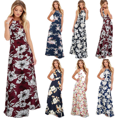 Floral Print Boho Sleeveless Beach Slip Dress - Sheseelady