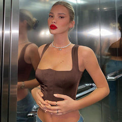 Solid Color Vest Slim-Fit Slim Looking Short T-shirt