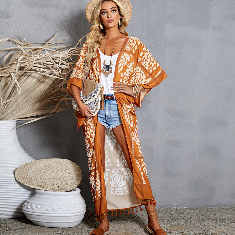 Western Beach Bikini Summer Loose Long Blouse