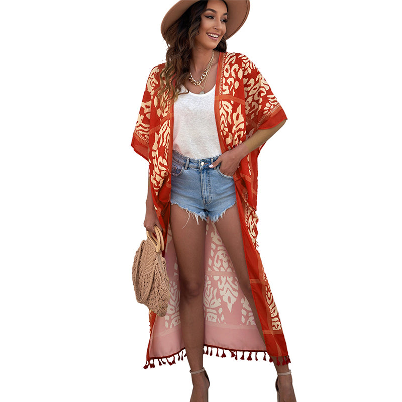 Western Beach Bikini Summer Loose Long Blouse