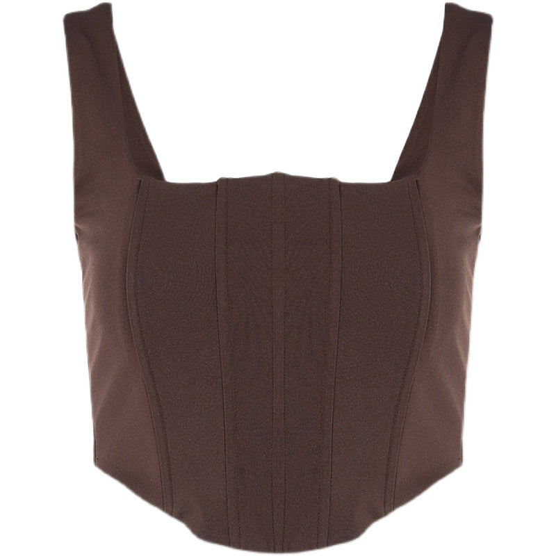 Solid Color Vest Slim-Fit Slim Looking Short T-shirt