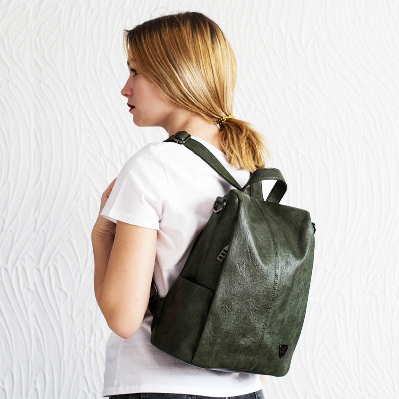 Anti Theft High Quality PU Stylish Urban Backpack With Softback For Girls