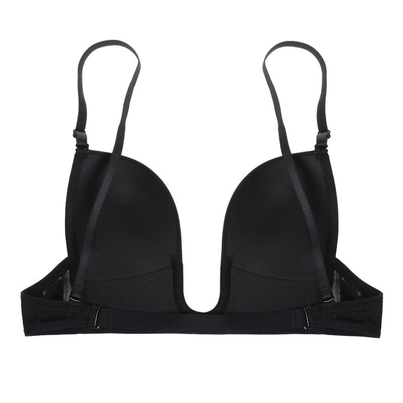 Plunge U Invisible Bra Seamless Convertible Transparent Back Straps Backless Bras Princess Party Dress Wedding Elegant Ceremony