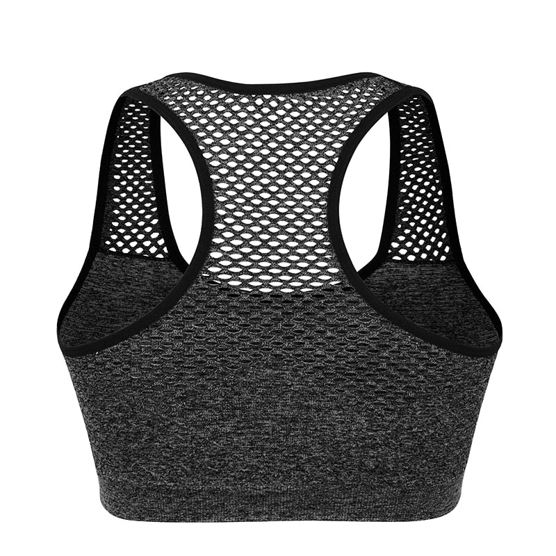 Shockproof Quick-drying Women's Wireless Mesh Push Up Sports Bras
