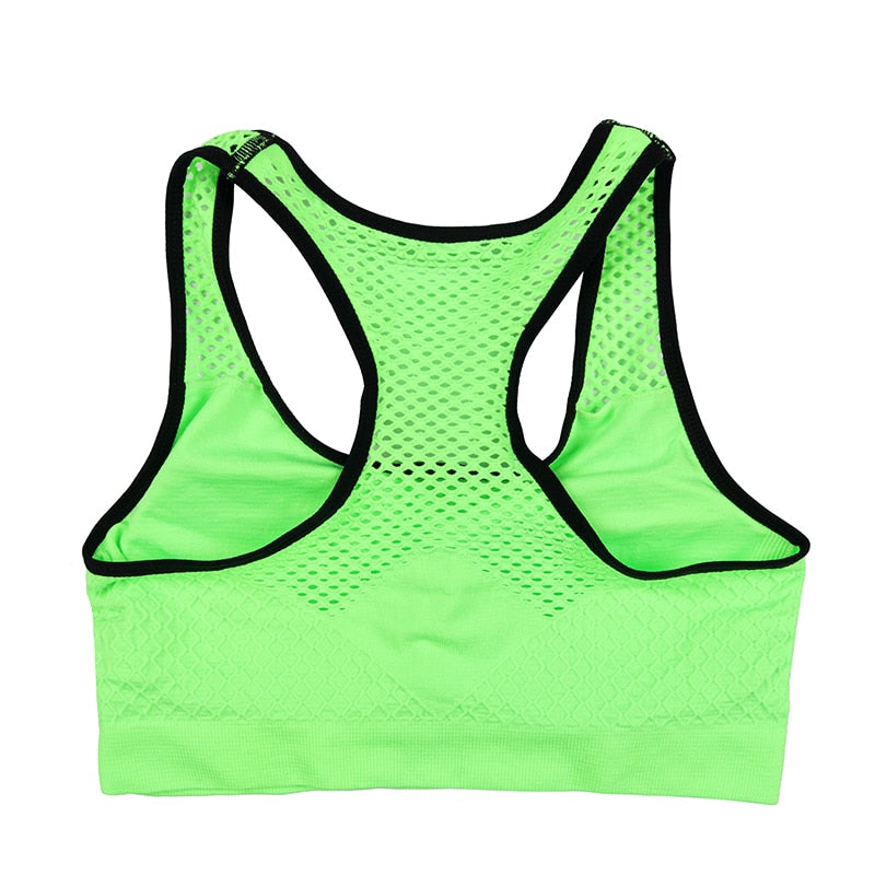 Shockproof Quick-drying Women's Wireless Mesh Push Up Sports Bras