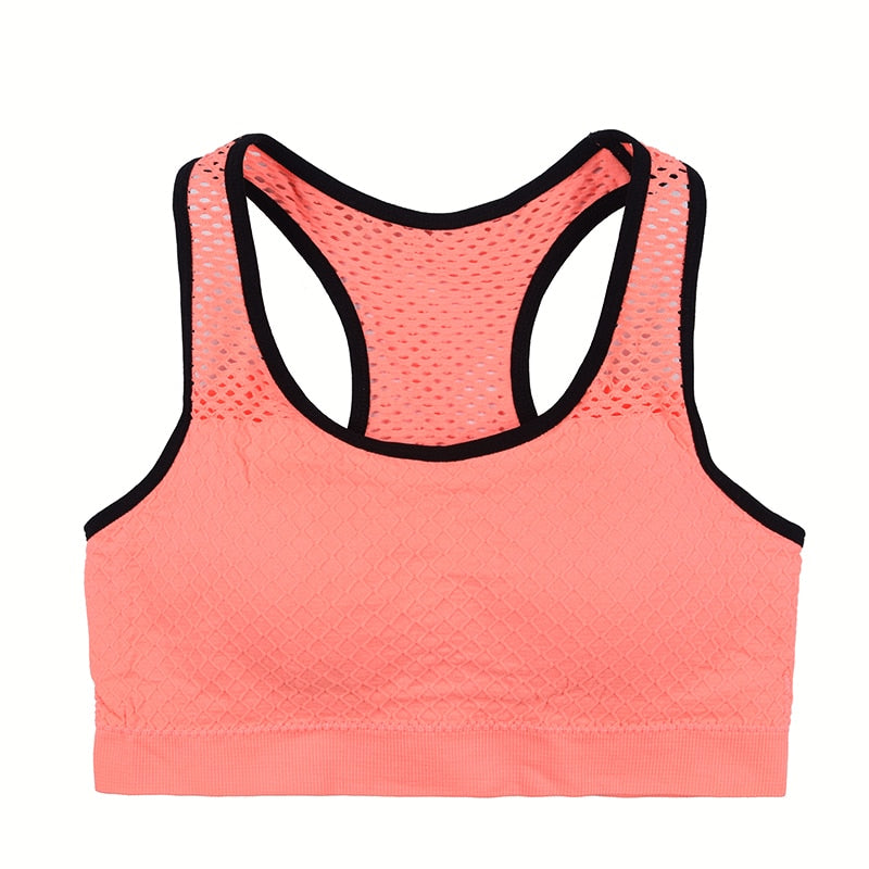 Shockproof Quick-drying Women's Wireless Mesh Push Up Sports Bras
