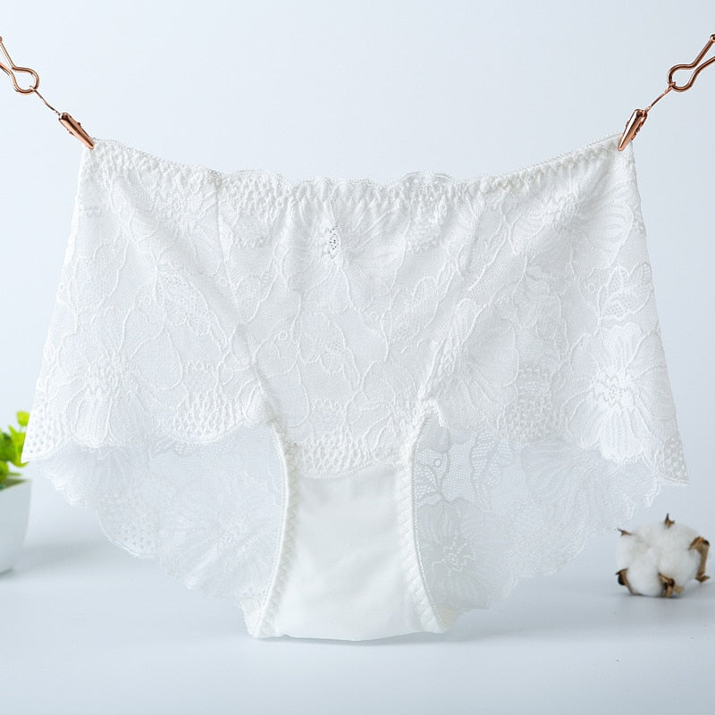 Sexy Hollow Out Floral Embroidery Lace Briefs Women With L-5Xl For Ladies