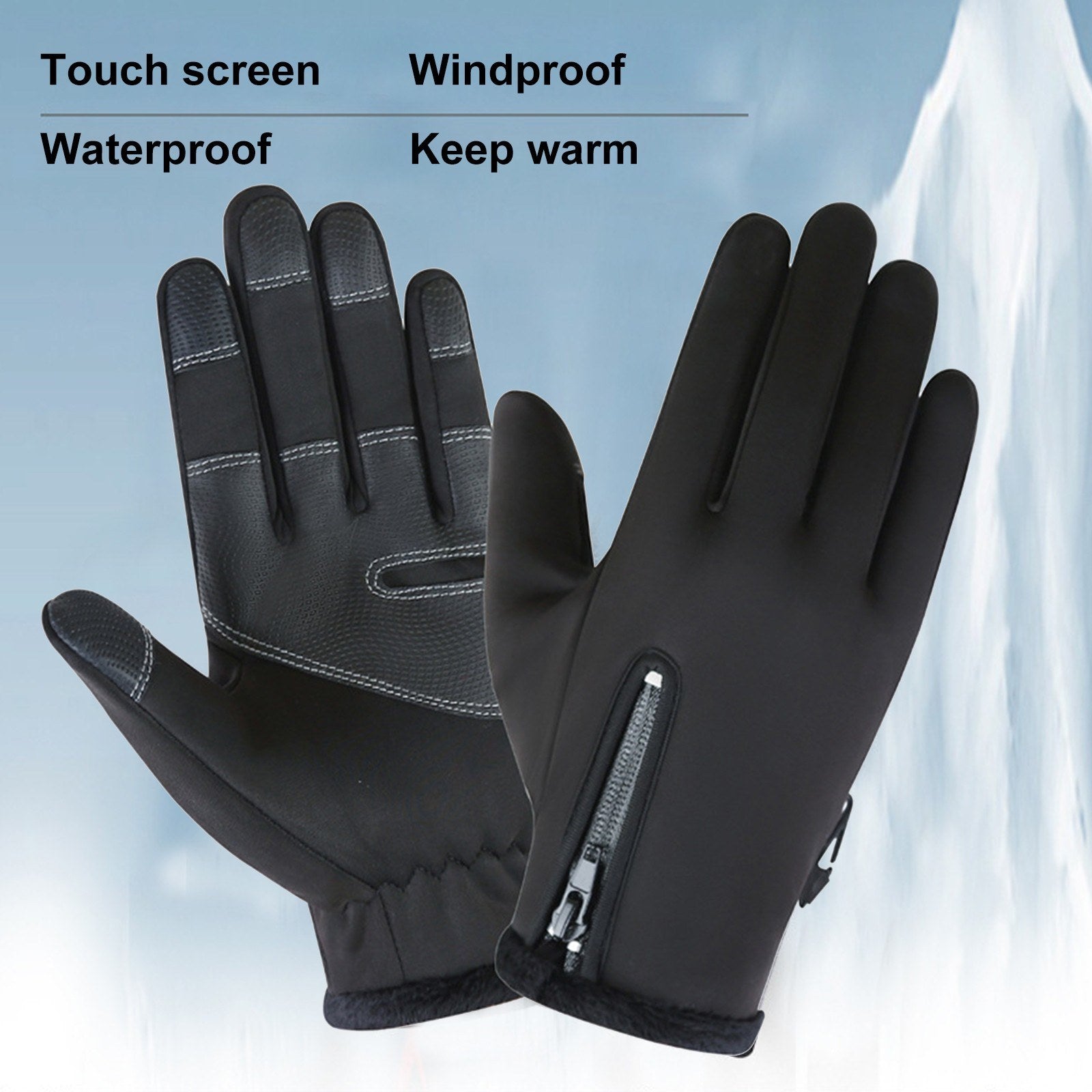 Outdoor Winter Warm Gloves Touch Screen Anti-Slip Windproof Waterproof Gloves