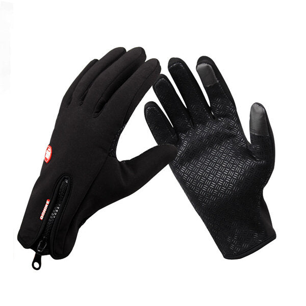 Winter Bicycle Bike Cycling Skiing Flannel Fabric Full Finger Gloves