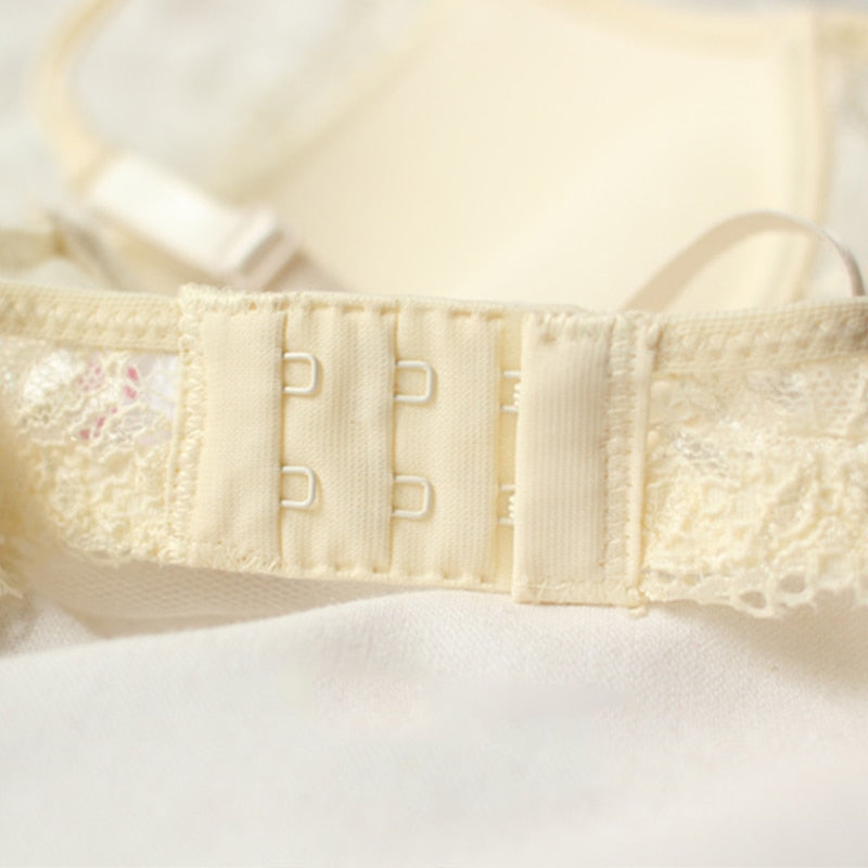 Sexy Solid Color Women's Lace 3/4 Cup Push Up Bra & Briefs Set 70B/75B/80B