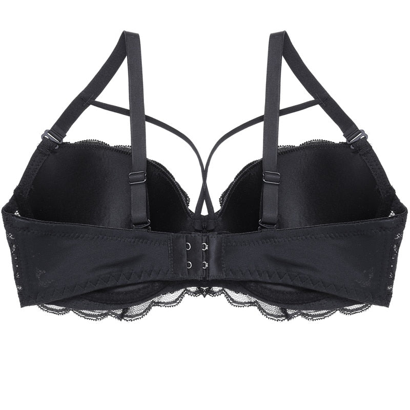 Bow Lace Bralette Brassiere Underwire Lingerie Racerback Floral Bras - Sheseelady