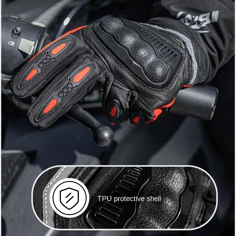 Waterproof Winter Motorcycle Gloves - Warm, Cold Weather Riding Gear
