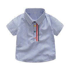 Stylish Lovely Boys' Short Sleeve Stripe Shirt & Shorts Set