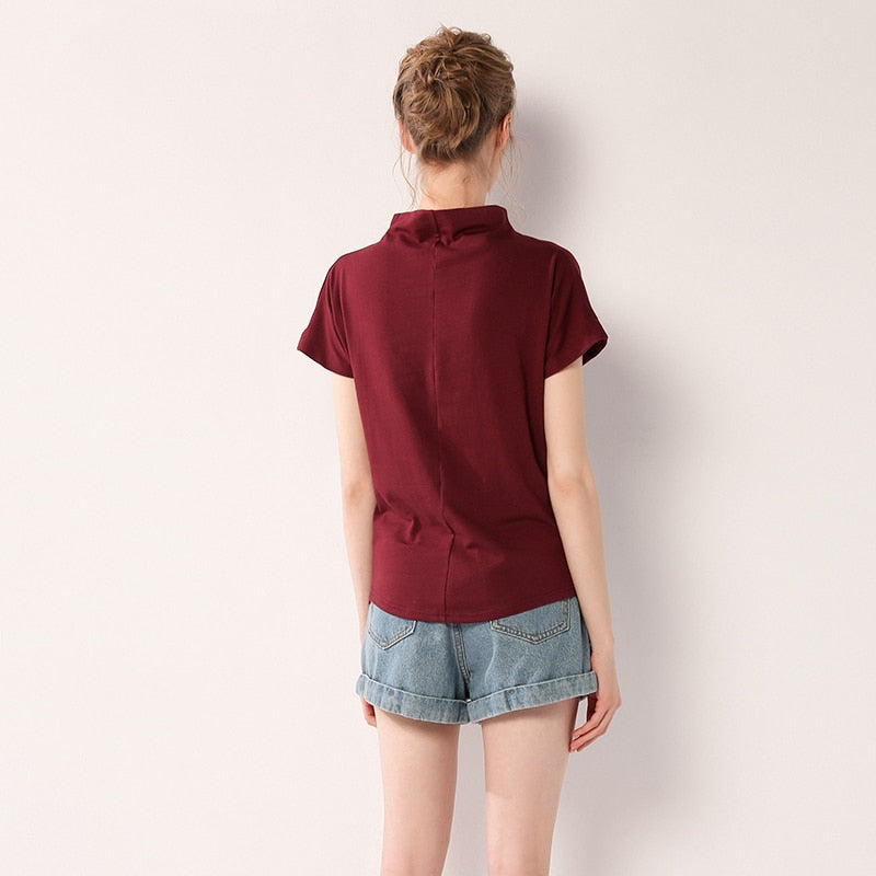 Summer Stylish Female O-neck Quality Cotton Blouse
