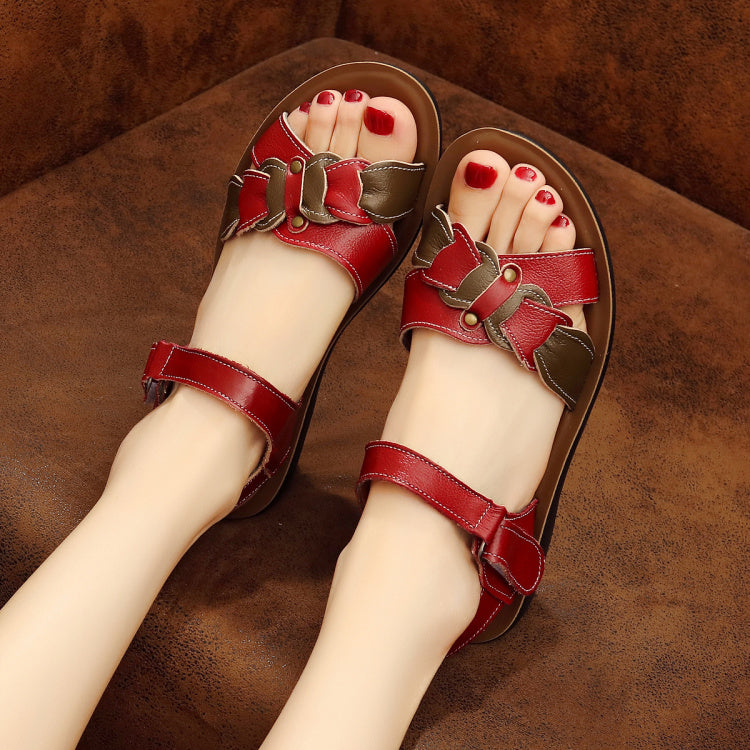 Casual Genuine Leather Sandals Women Wedge Sandals Platform Summer Shoes Ladies Sandalias Beach Shoes Chaussures Femme - Sheseelady