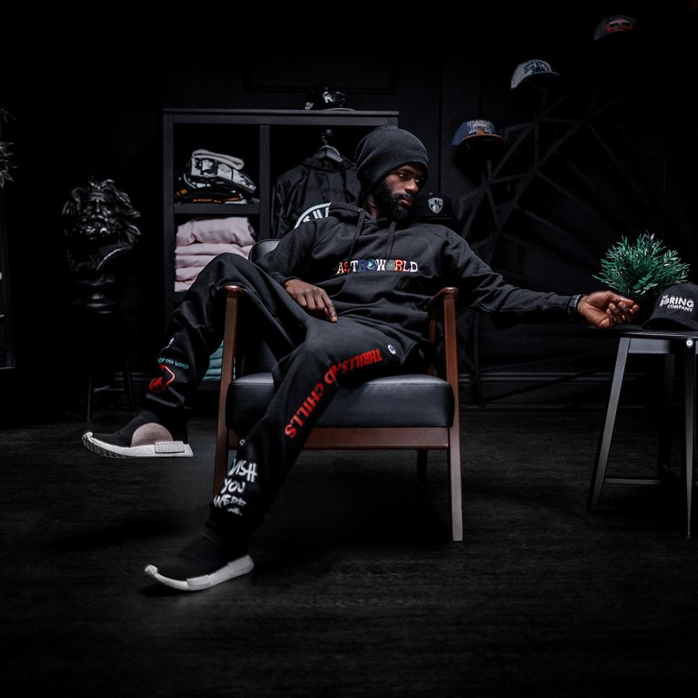 Casual Swag Men's Letter Print Hoodies Black