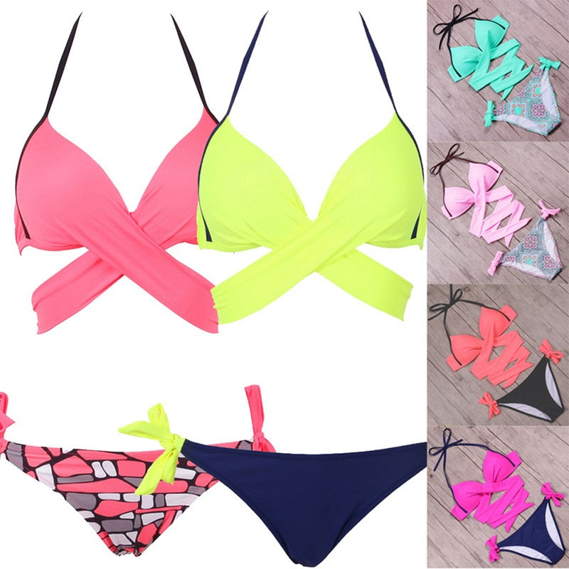Halter Bandage Bathing Suits Sexy Beachwear Bikini - Sheseelady