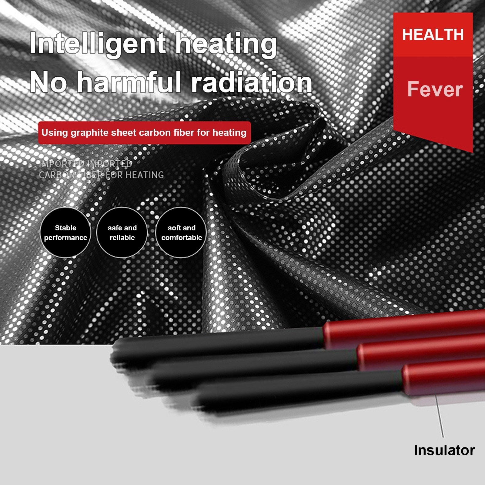 Men's Heated Vest with Stand-up Collar Carbon Fiber 4 Heating Zones 3-Level Temperature Control