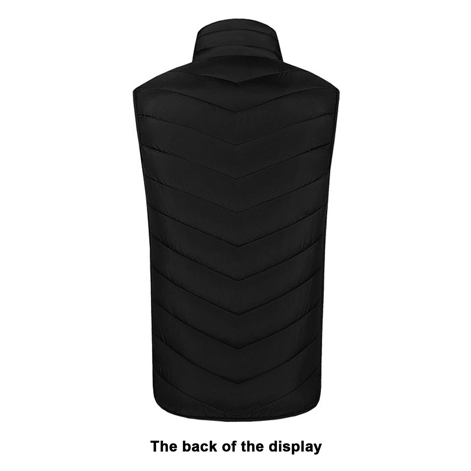 Men's Heated Vest with Stand-up Collar Carbon Fiber 4 Heating Zones 3-Level Temperature Control