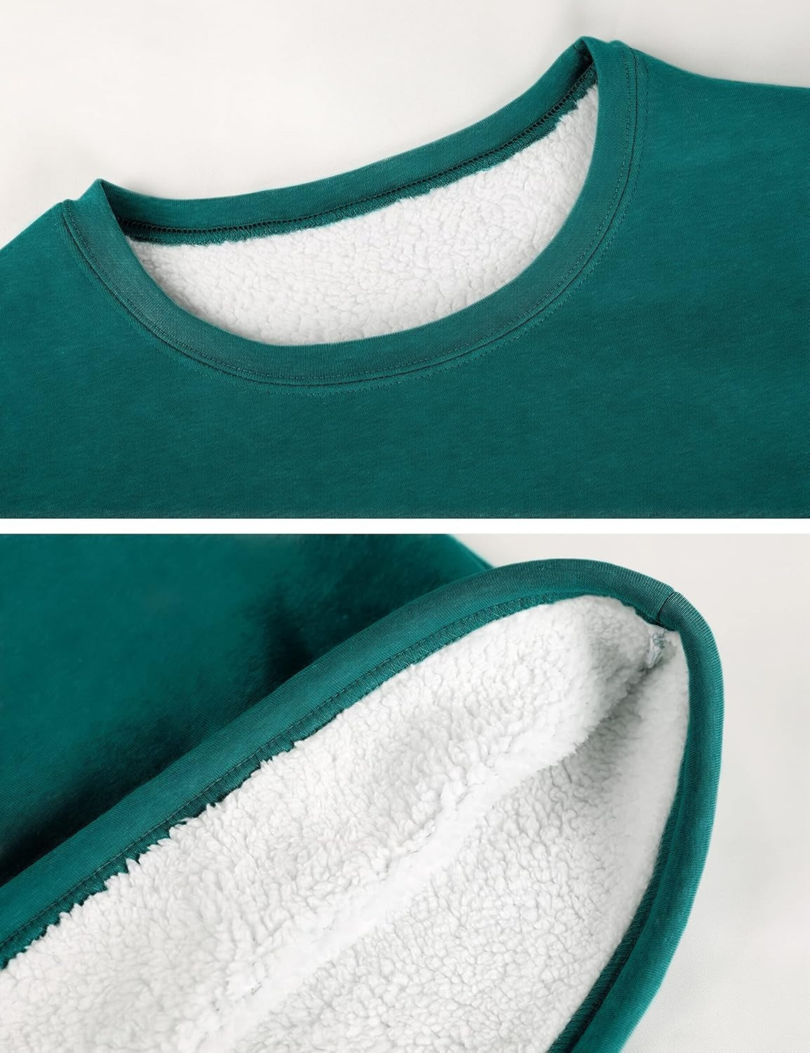 Women's Sherpa-Lined Fleece Sweatshirt - Cozy Crewneck Pullover for Lounge & Sport