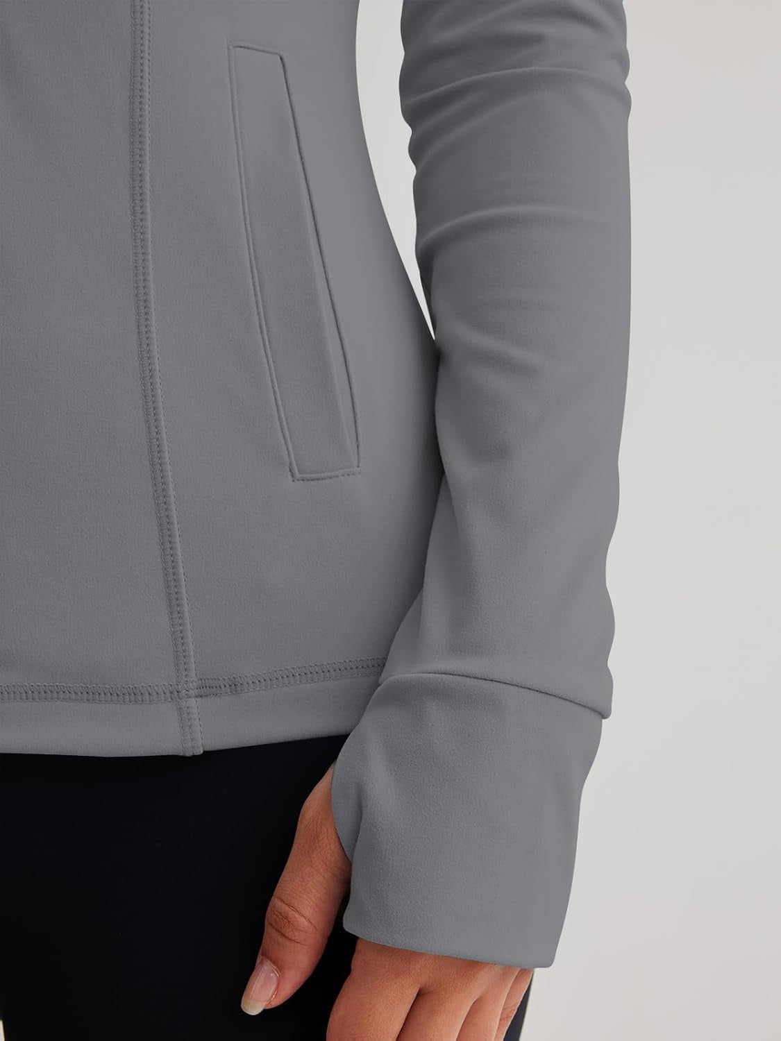 Women’s Full Zip Athletic Jacket – Breathable Lightweight Zip-Up Hoodie with Stand-Up Collar