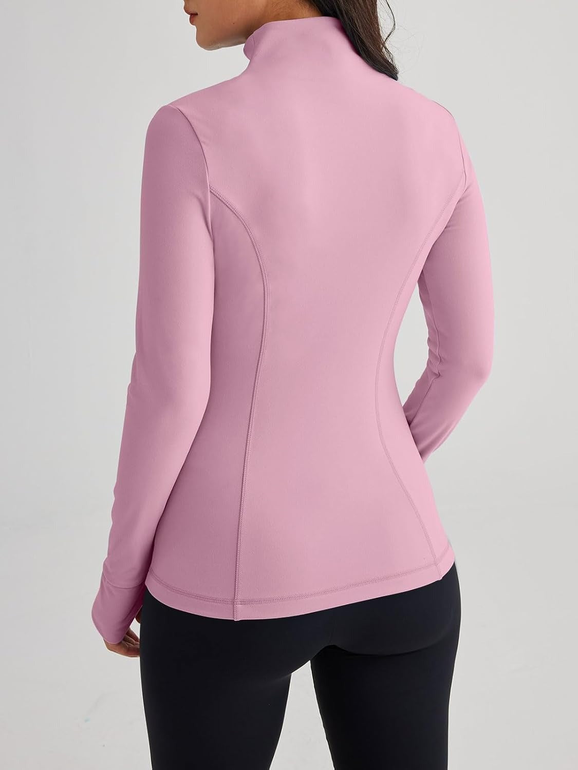 Women’s Full Zip Athletic Jacket – Breathable Lightweight Zip-Up Hoodie with Stand-Up Collar