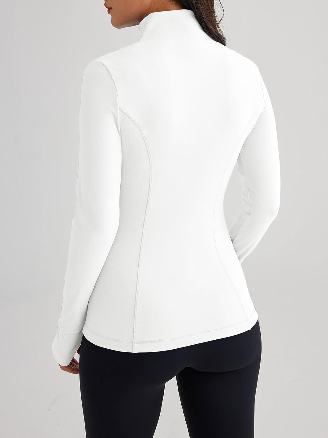 Women’s Full Zip Athletic Jacket – Breathable Lightweight Zip-Up Hoodie with Stand-Up Collar