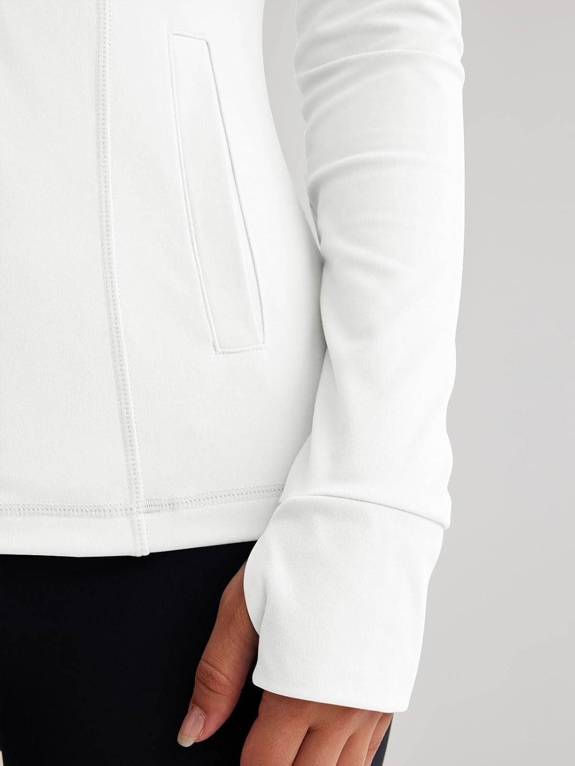 Women’s Full Zip Athletic Jacket – Breathable Lightweight Zip-Up Hoodie with Stand-Up Collar