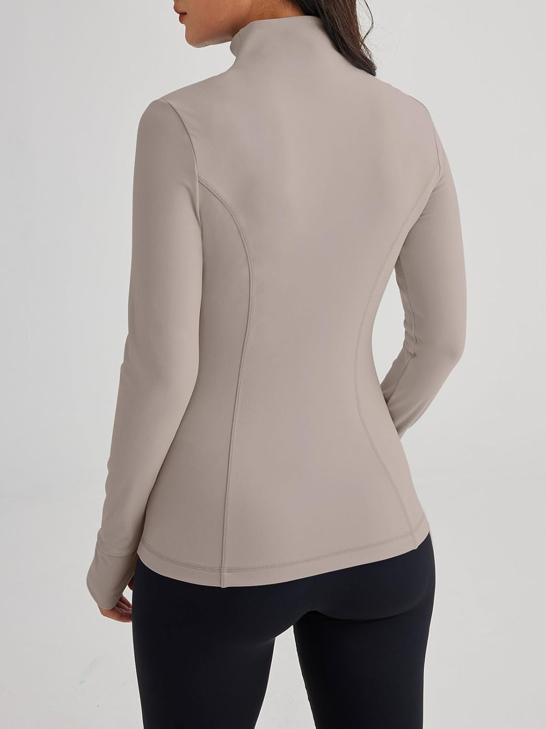 Women’s Full Zip Athletic Jacket – Breathable Lightweight Zip-Up Hoodie with Stand-Up Collar