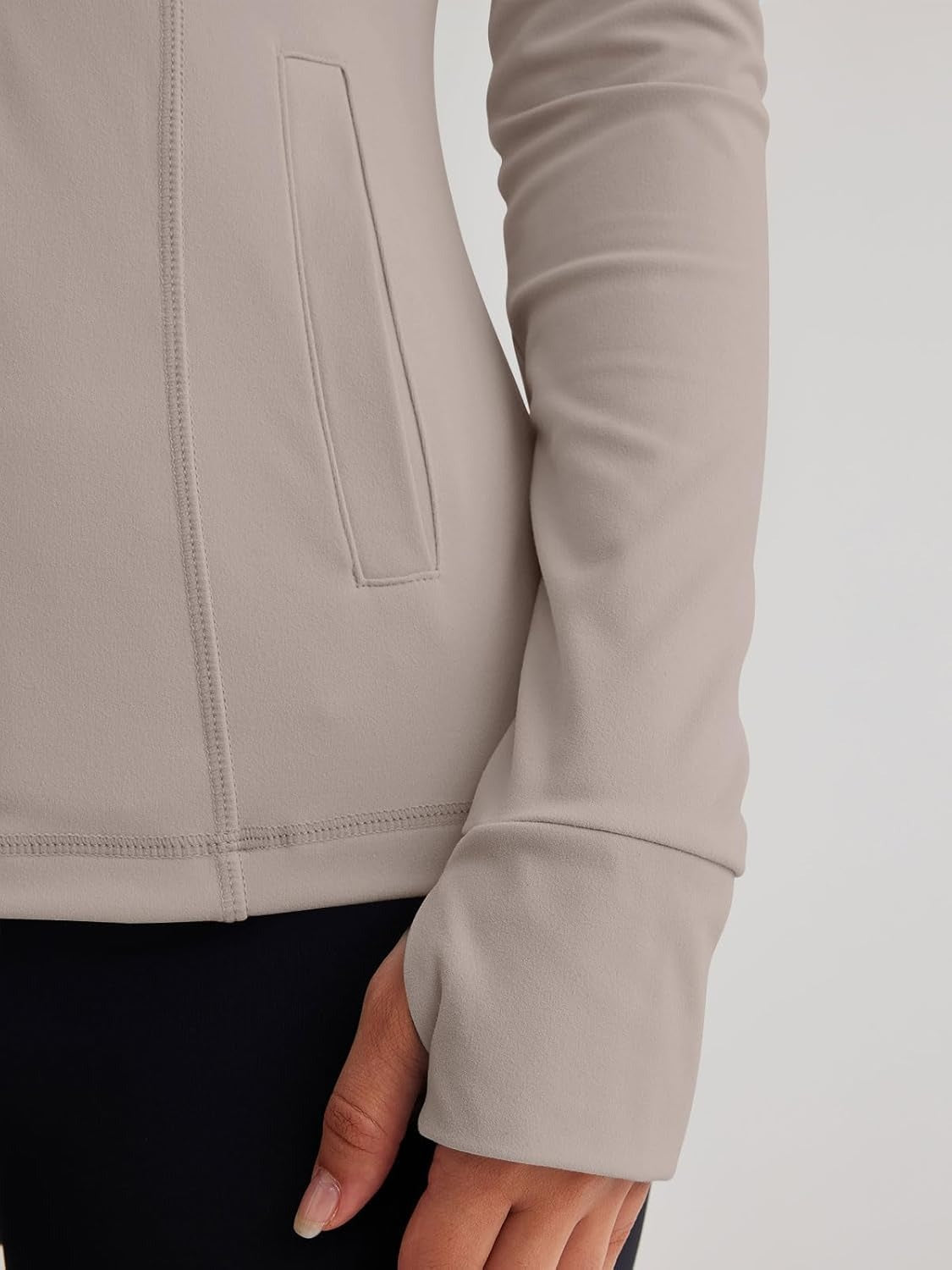 Women’s Full Zip Athletic Jacket – Breathable Lightweight Zip-Up Hoodie with Stand-Up Collar