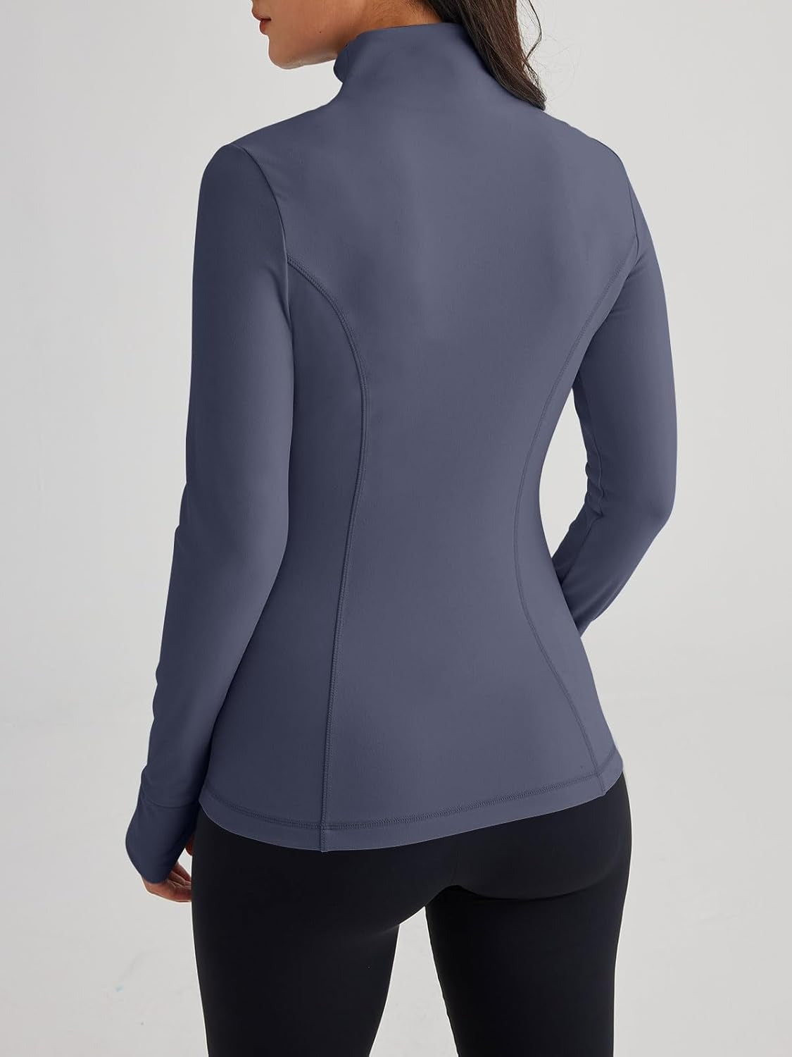 Women’s Full Zip Athletic Jacket – Breathable Lightweight Zip-Up Hoodie with Stand-Up Collar