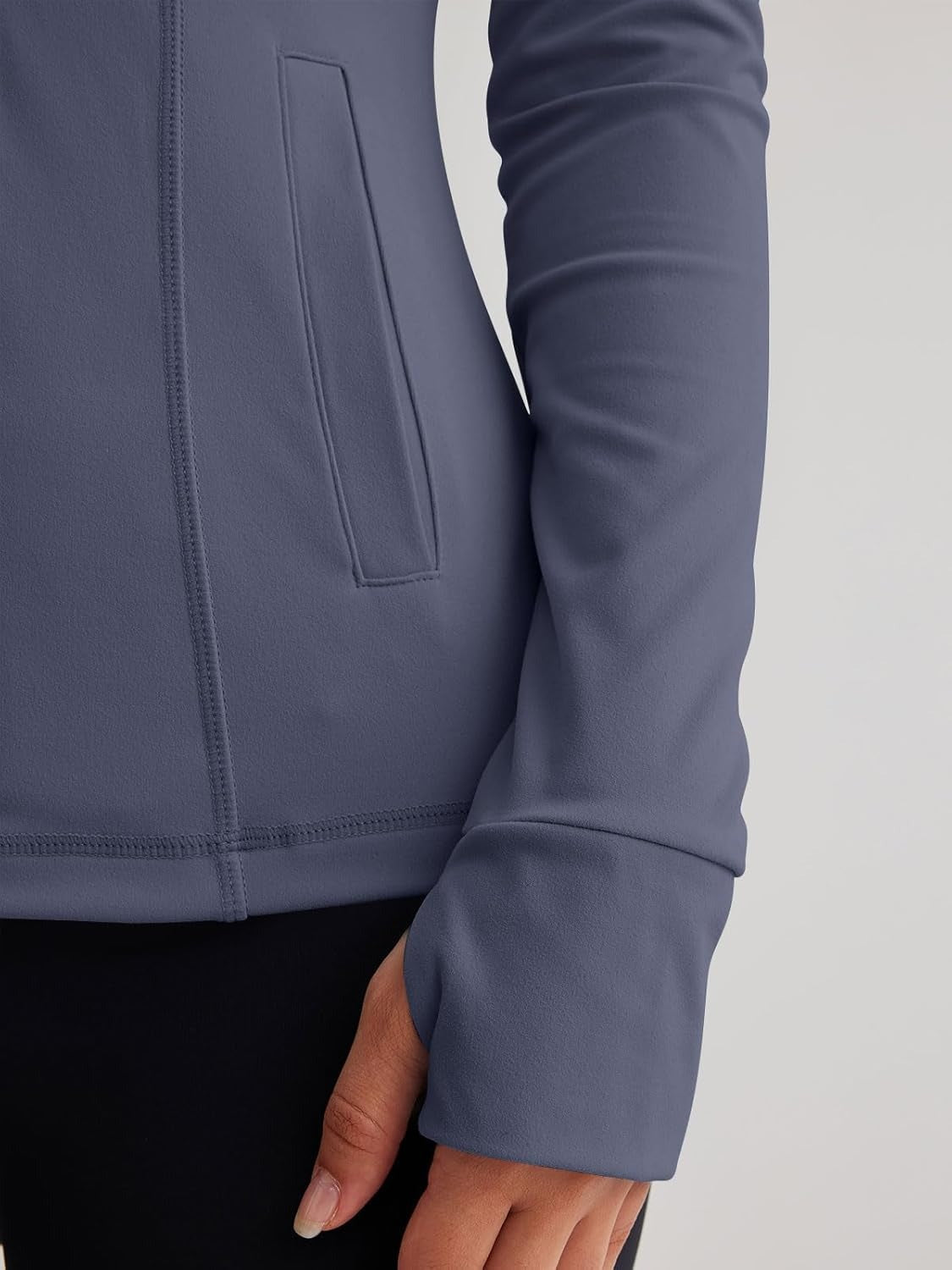 Women’s Full Zip Athletic Jacket – Breathable Lightweight Zip-Up Hoodie with Stand-Up Collar