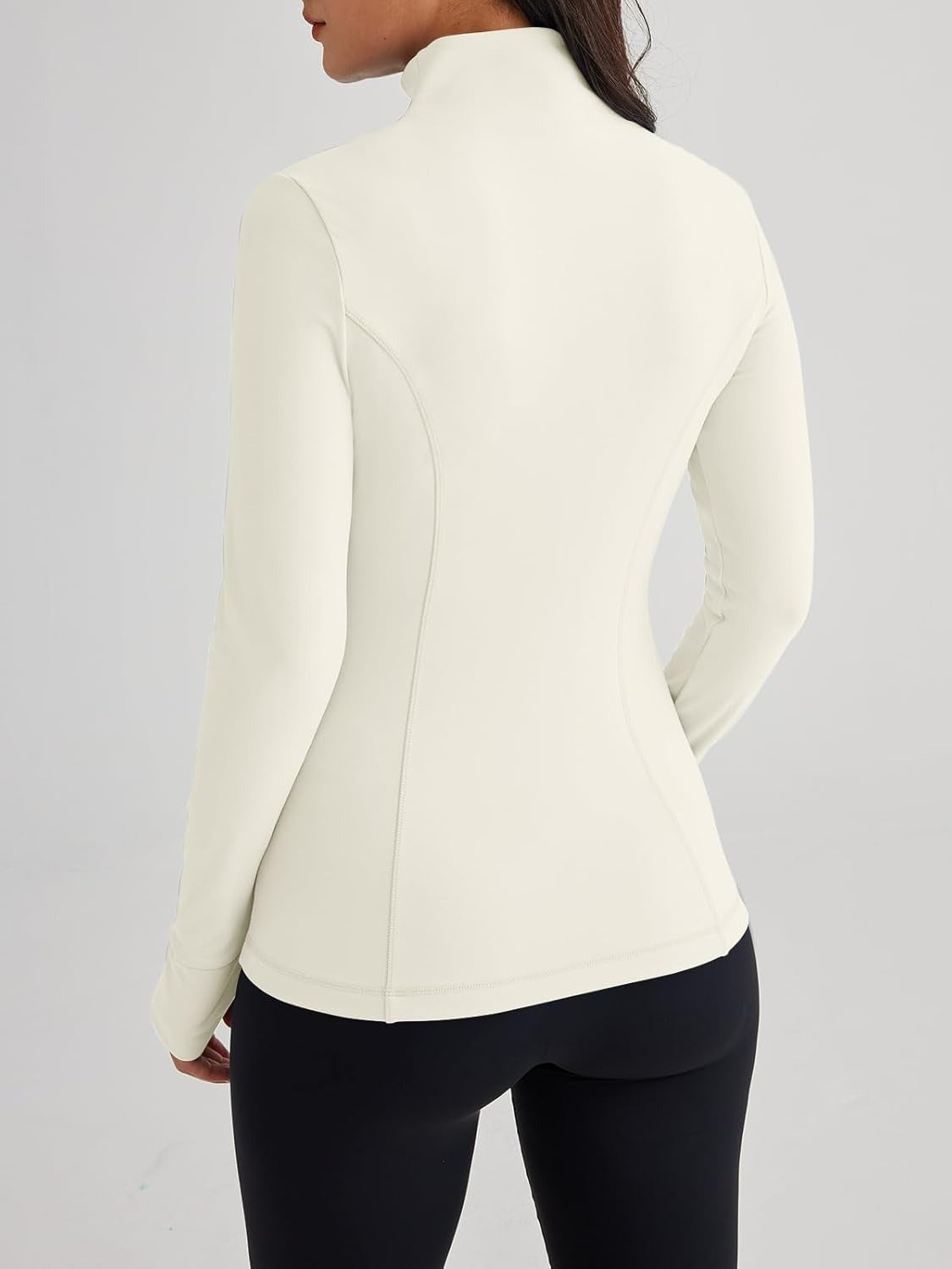 Women’s Full Zip Athletic Jacket – Breathable Lightweight Zip-Up Hoodie with Stand-Up Collar