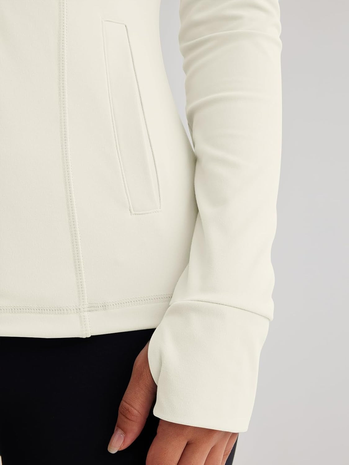 Women’s Full Zip Athletic Jacket – Breathable Lightweight Zip-Up Hoodie with Stand-Up Collar