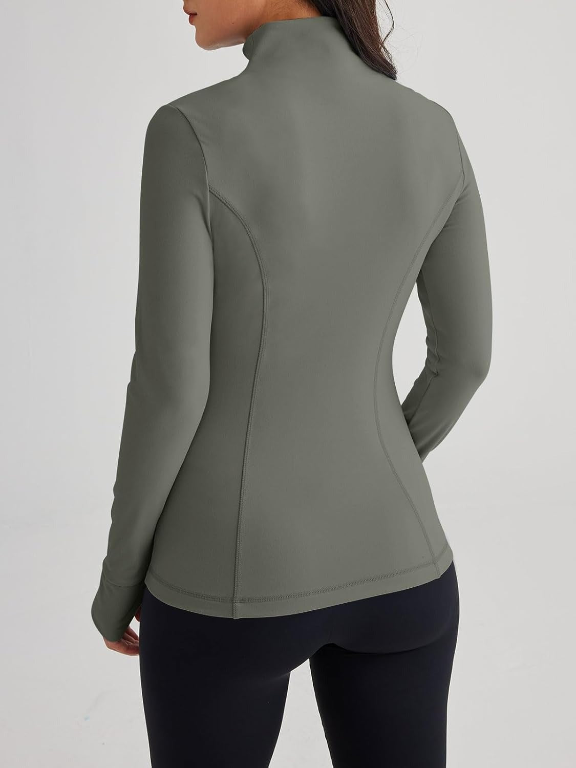 Women’s Full Zip Athletic Jacket – Breathable Lightweight Zip-Up Hoodie with Stand-Up Collar