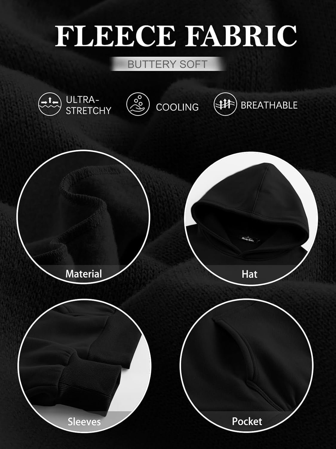 Women’s Oversized Fleece Hoodie – Cozy Pullover Sweatshirt with Pocket for Fall & Winter